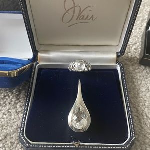 Sterling silver and crystal ring and pendant